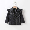 Girl&#39;s Clothing black / 3T punk street style leather jacket
