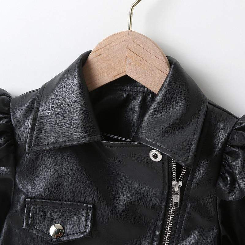 Girl's Clothing punk street style leather jacket