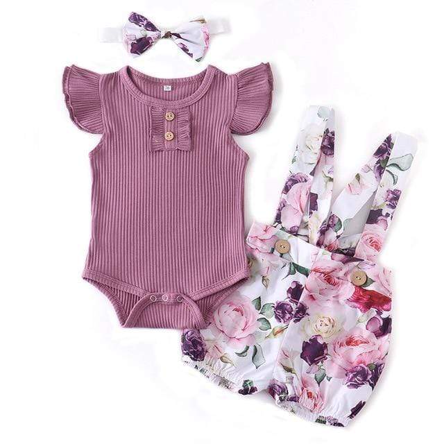 Girl's Clothing purple 361 / 24M / CN Purple Sleeveless Rompers