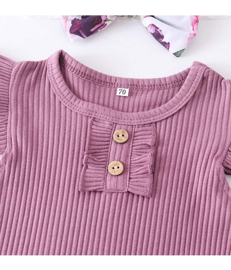 Girl's Clothing Purple Sleeveless Rompers