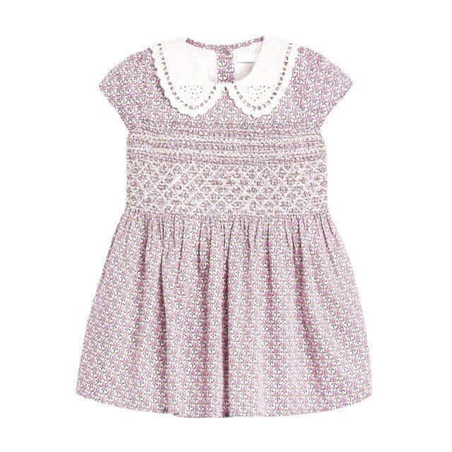 Purple Floral Smocked Dress, Lavender / 7T