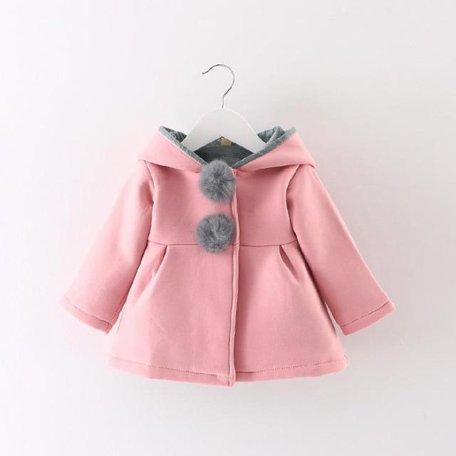 Girl's Clothing Pink / 9M Rabbit Long Ears Hooded Coat