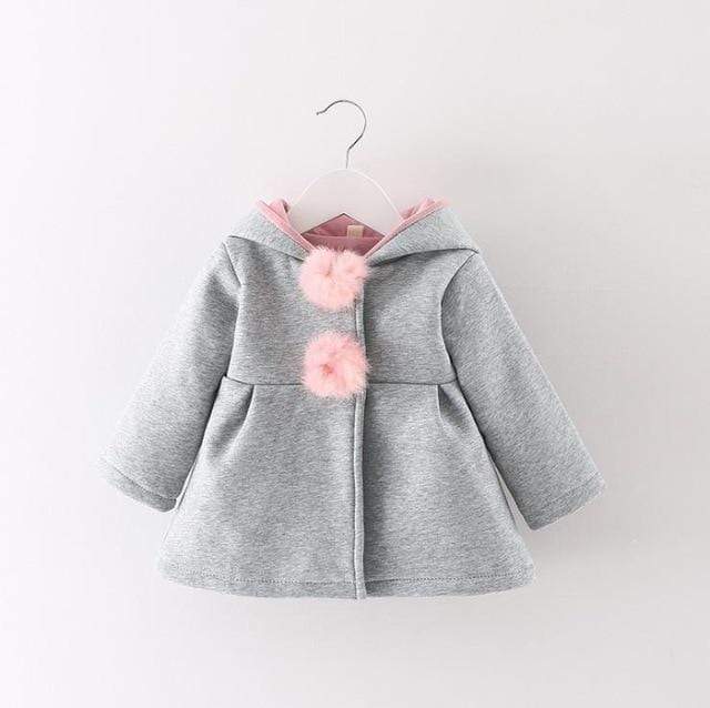 Girl's Clothing Gray / 9M Rabbit Long Ears Hooded Coat
