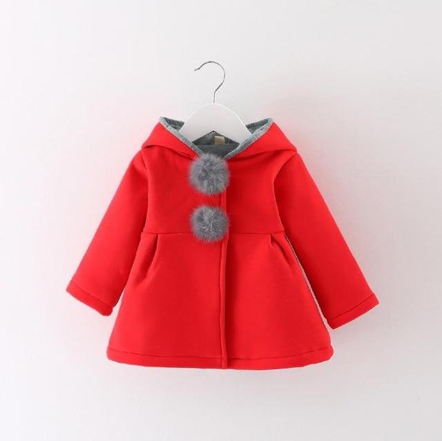 Girl's Clothing Red / 9M Rabbit Long Ears Hooded Coat