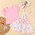 Girl's Clothing Rabbit Print Bow Strap Dress