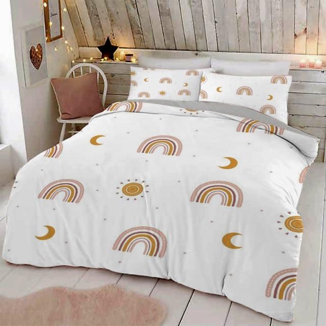 8 / 200x200cm 3pcs Rainbow Bedsheet set