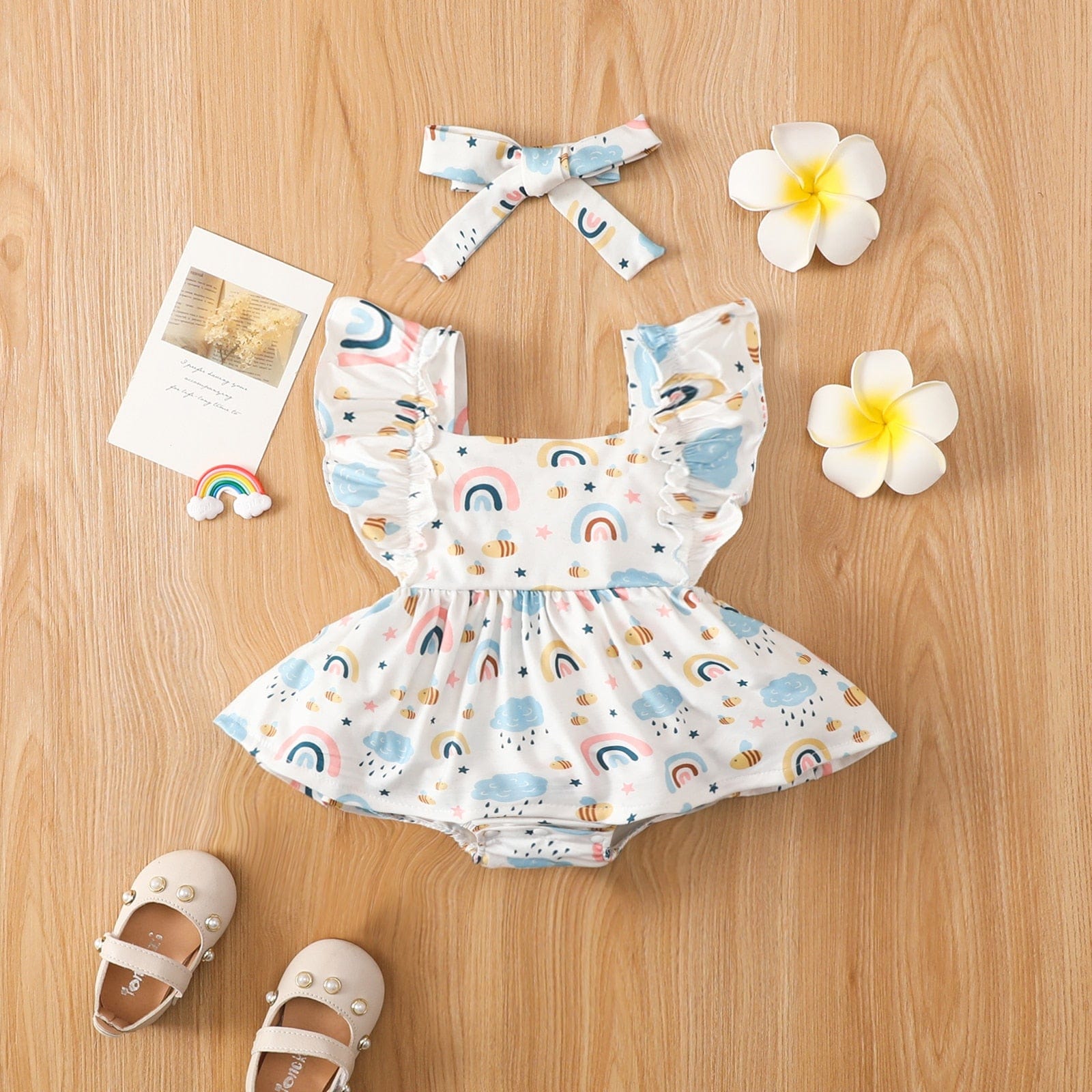 6M Rainbow Color Print Romper