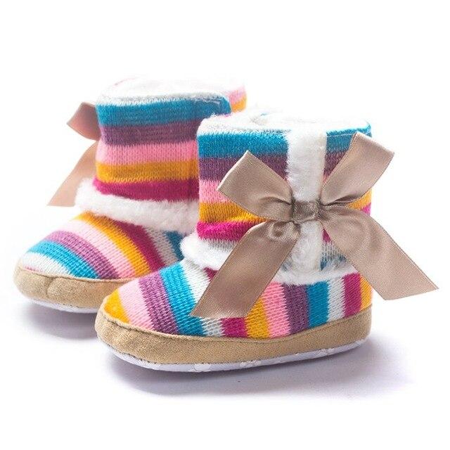 Shoes Rainbow / 13-18M Rainbow Striped Baby Boots