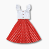 Girl&#39;s Clothing Red Polka Dot Skirt Outfit