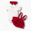 Red Ruffle Bloomers and White Romper Set