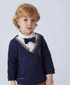 Boy&#39;s Clothing removable bow letter T-shirt