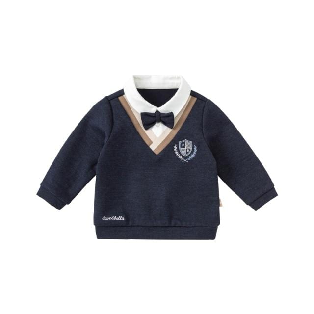 Boy's Clothing navy / 24M (80cm) removable bow letter T-shirt