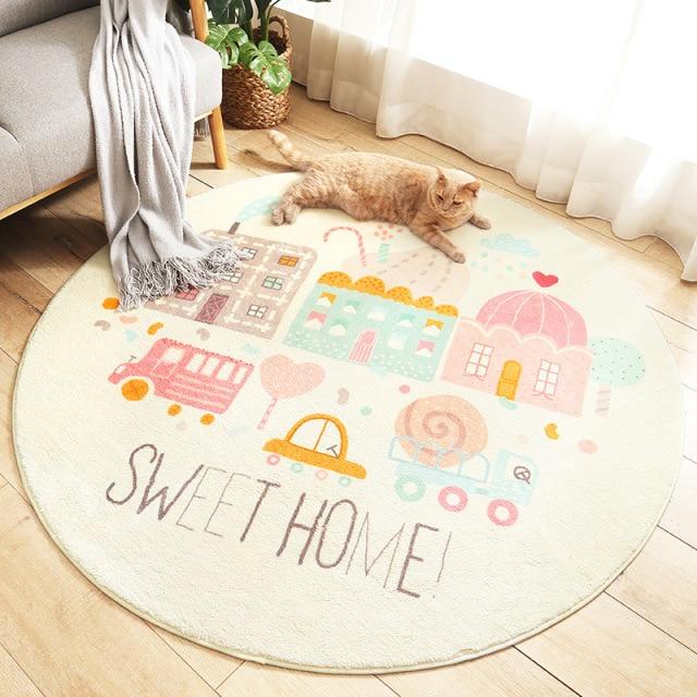 Play Mat 02 / 120x120cm Round Kids Bedroom Carpets