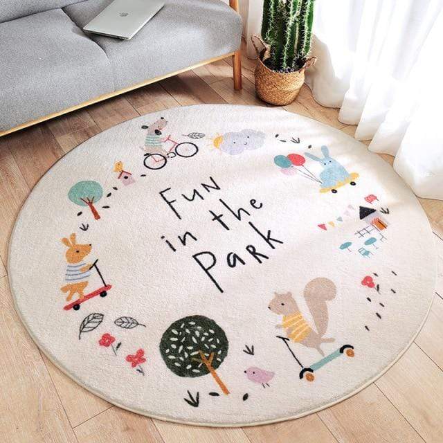 Play Mat 12 / 120x120cm Round Kids Bedroom Carpets