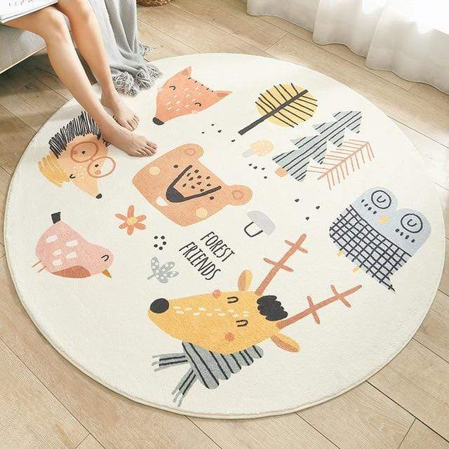 Play Mat 10 / 120x120cm Round Kids Bedroom Carpets