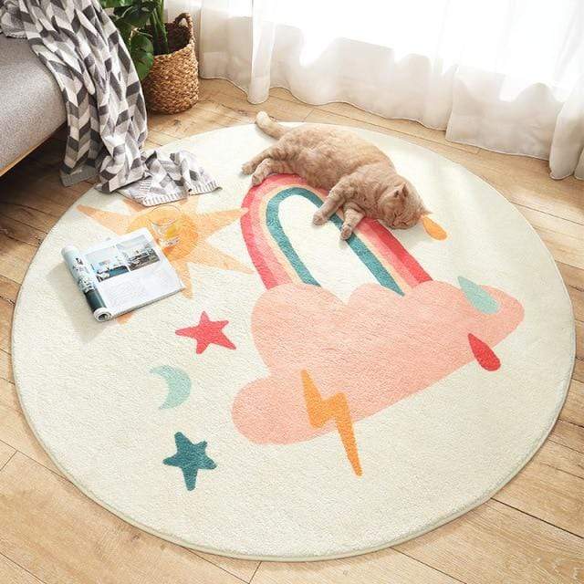 Play Mat 04 / 120x120cm Round Kids Bedroom Carpets