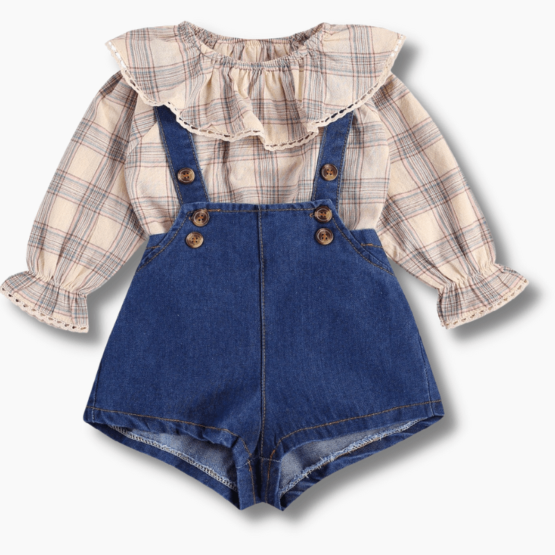 Baby & Toddler Ruffle Blouse and Overall Shorts Outfit