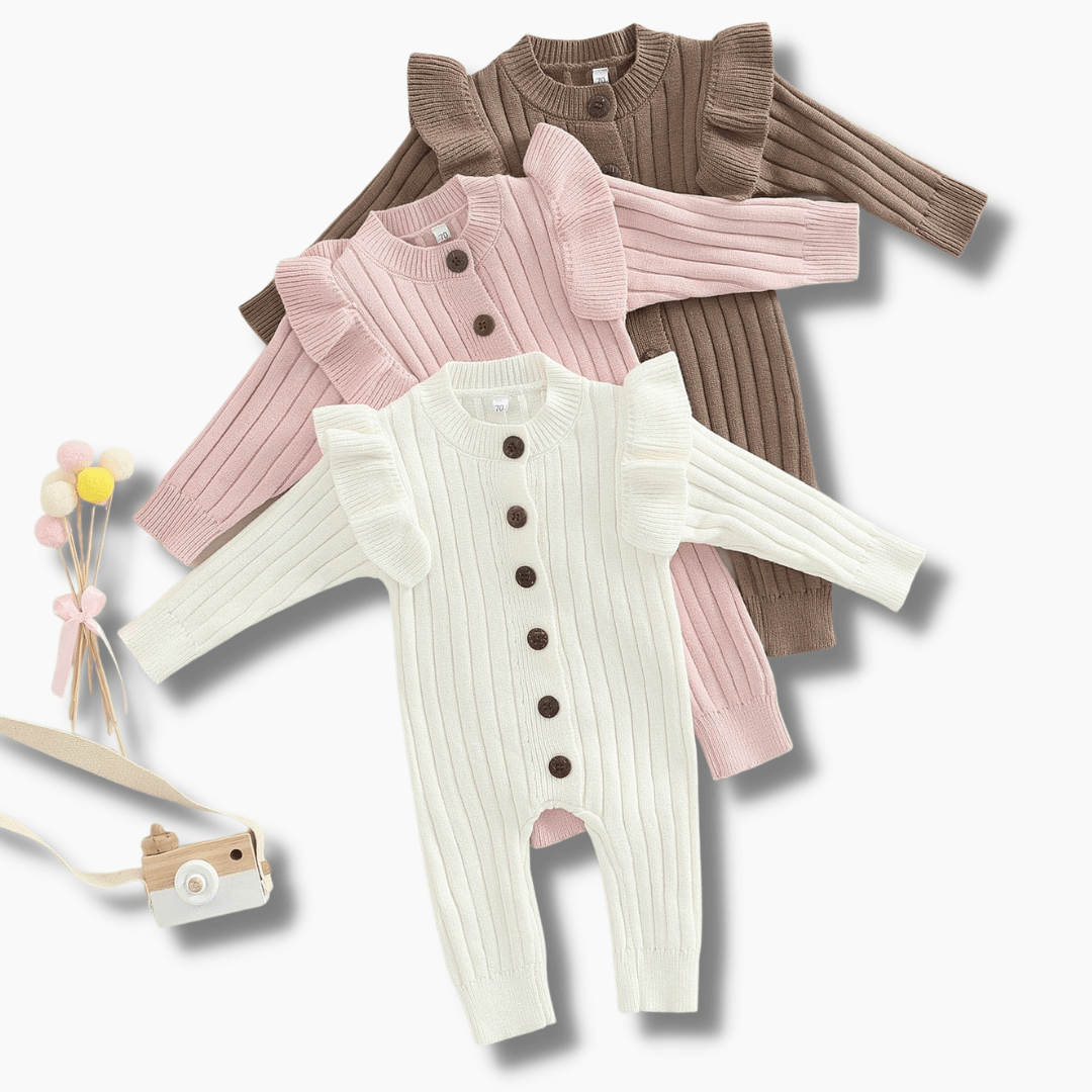 Ruffle Long Sleeve Baby Romper