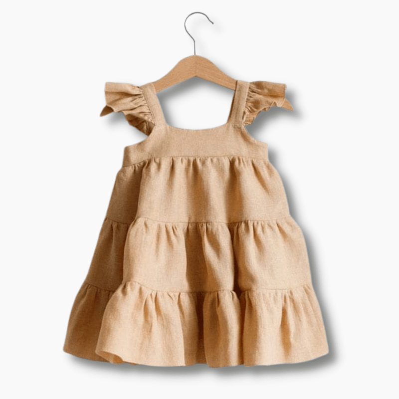 Ruffle Sleeve Boho Dress, Light Yellow / 24M Ruffle Sleeve Boho Dress, Light Yellow / 24M
