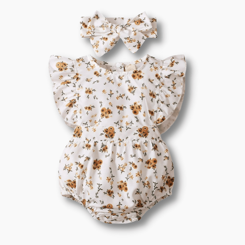 Girl's Clothing Ruffle Sunflower Baby Romper