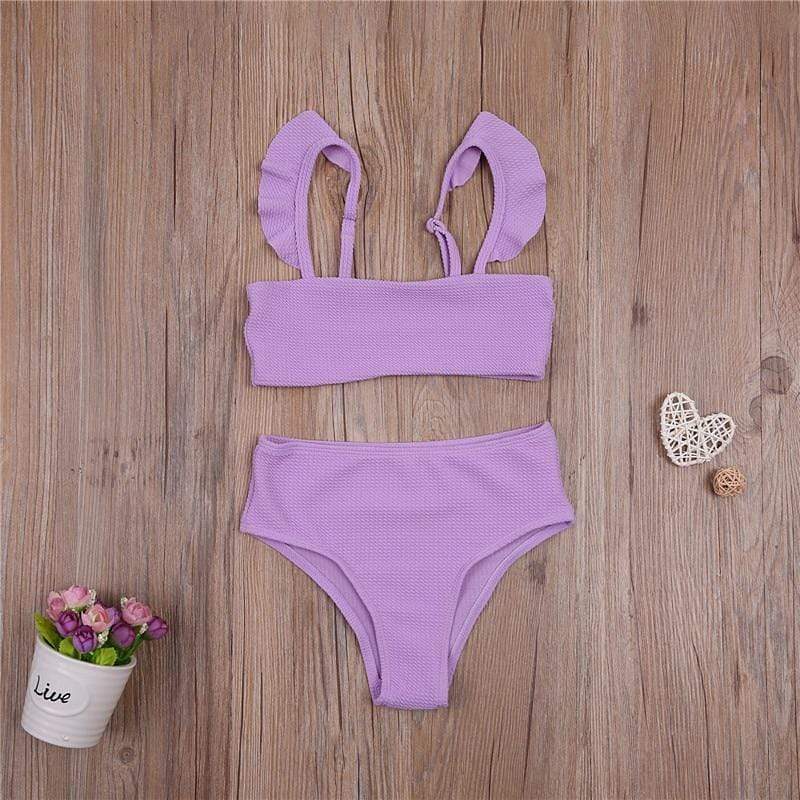 Girl's Clothing Ruffled Bikini Set Swimsuit