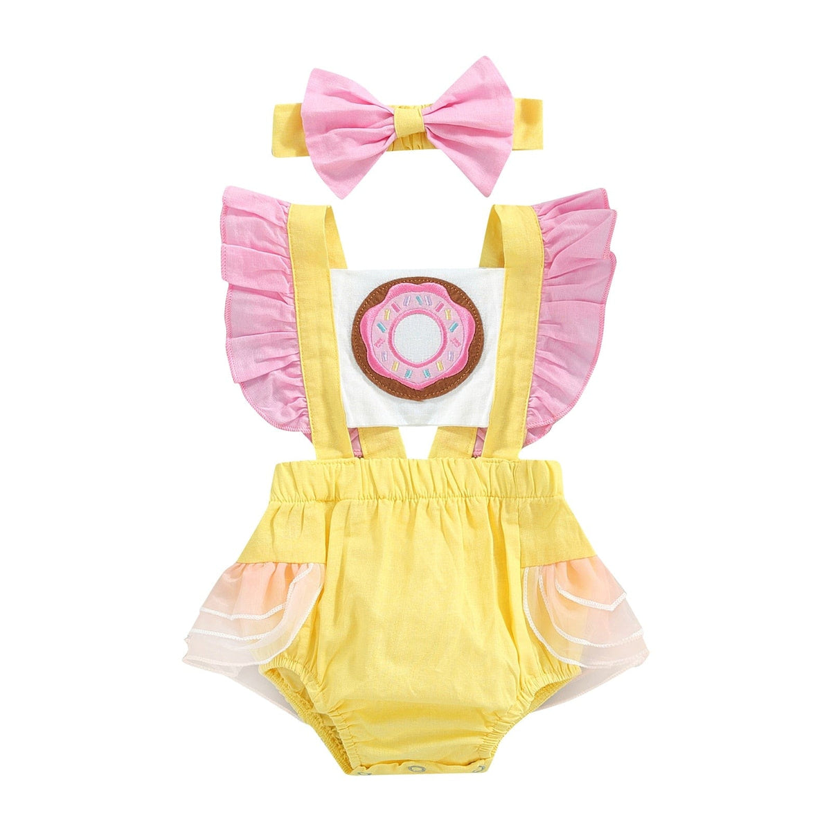 6M Ruffled Sleeve Donut Graphic Print C