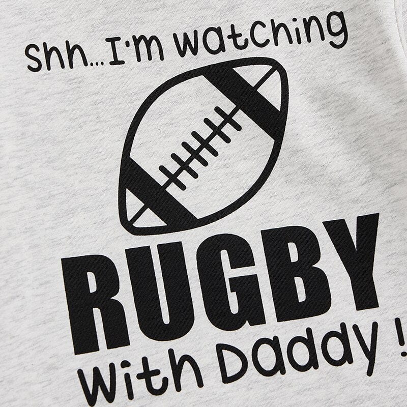 Rugby Print Jumpsuit Outfit Infant Girl Boys Playsuit Clothes