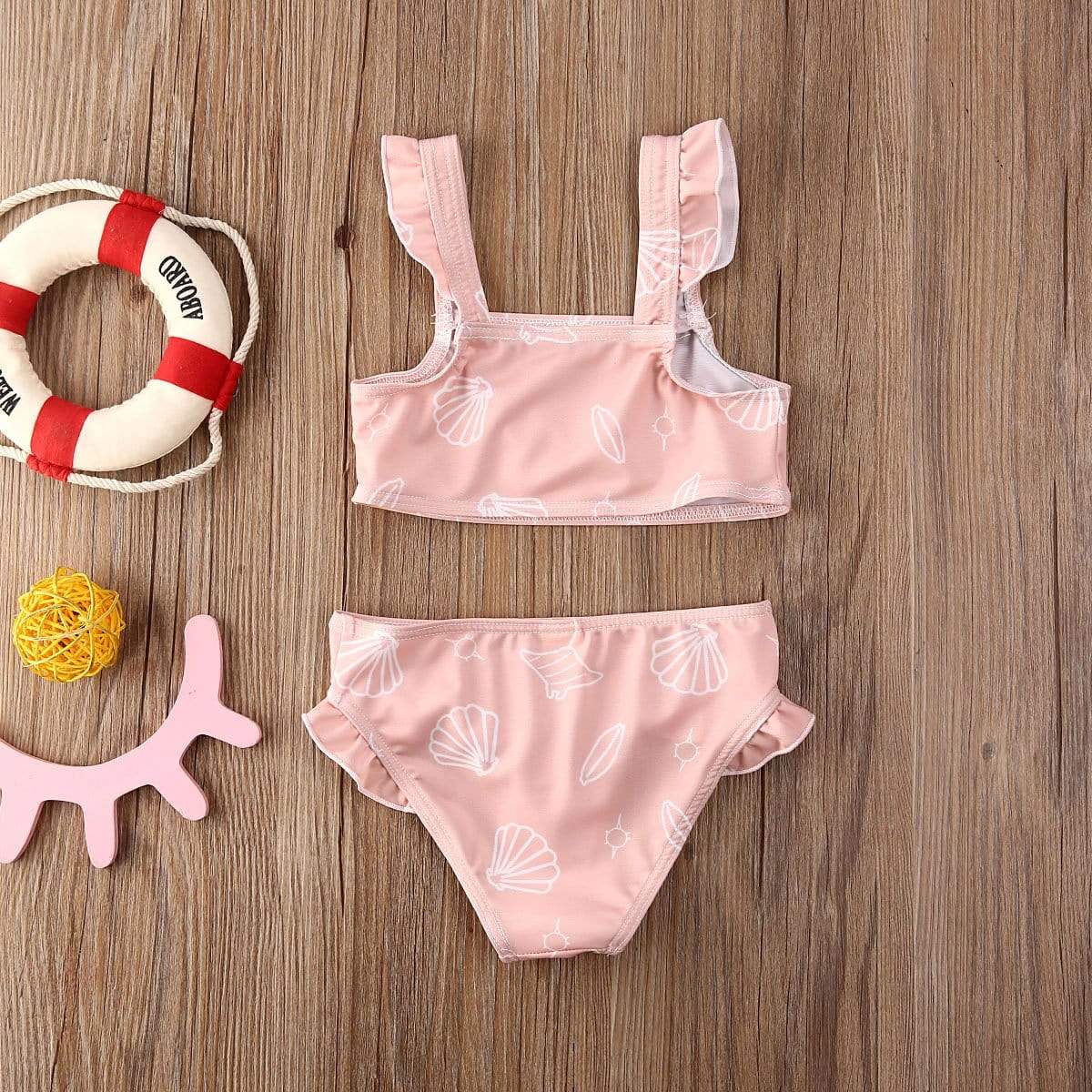 Girl's Clothing Seashell Print Swimwear
