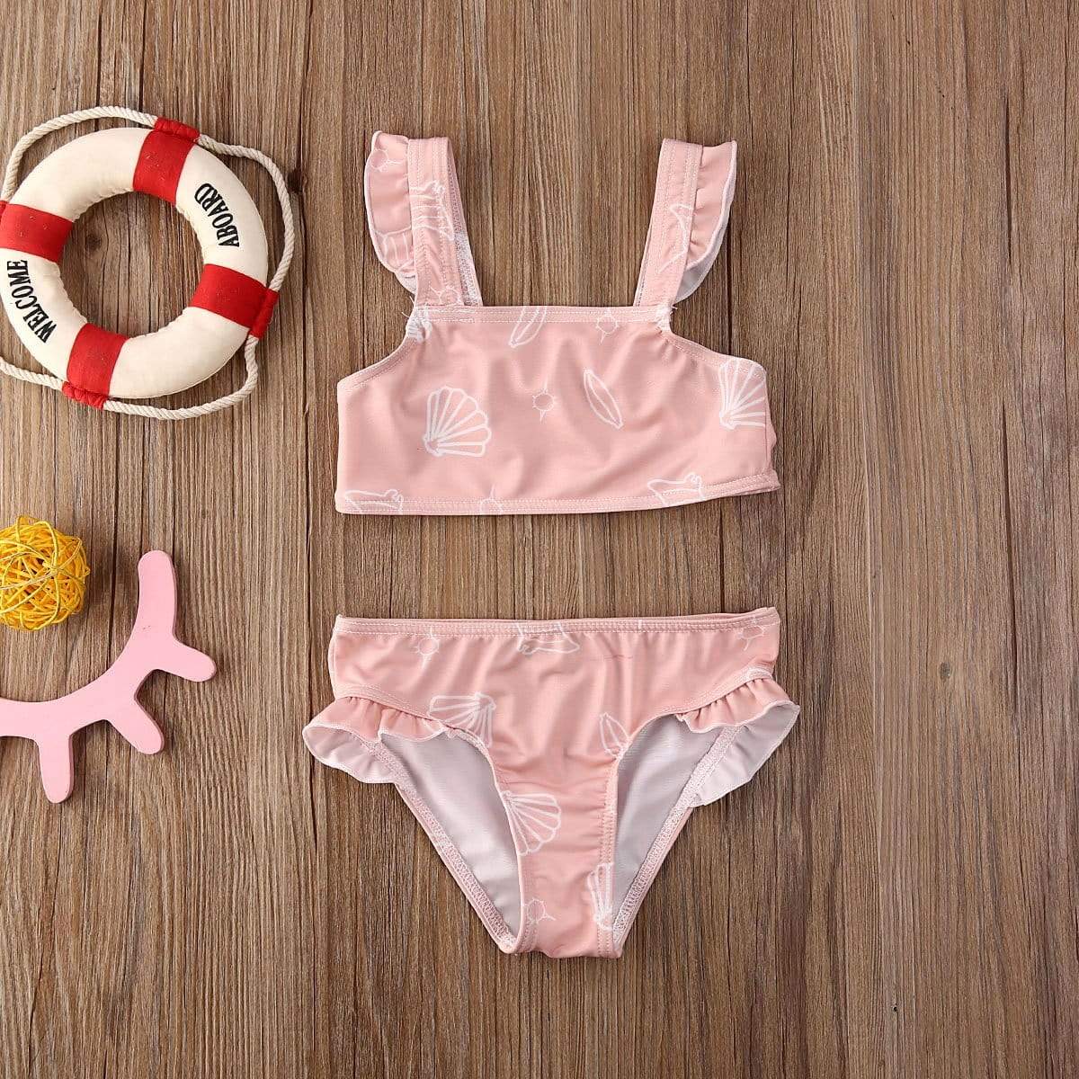 Girl's Clothing Seashell Print Swimwear