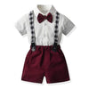 Boy&#39;s Clothing Wind Red / 3T Semi Formal Suspender Shorts Outfit