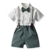 Boy&#39;s Clothing Army Green / 3M Semi Formal Suspender Shorts Outfit