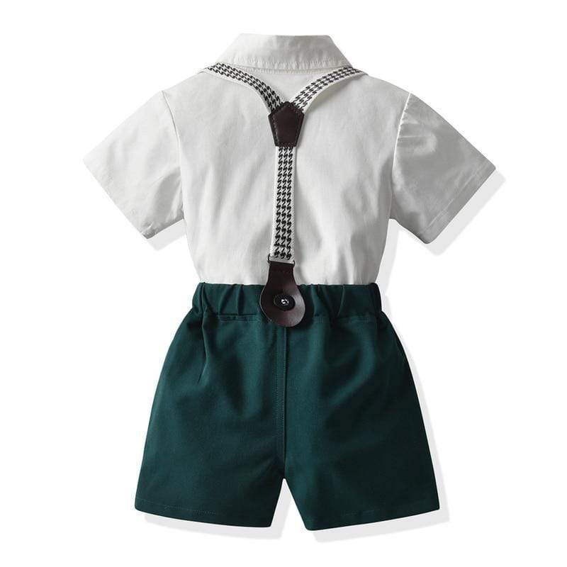 Boy's Clothing Semi Formal Suspender Shorts Outfit