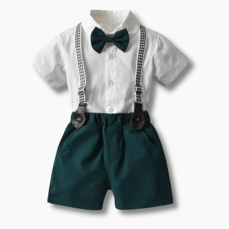 Boy's Clothing Semi Formal Suspender Shorts Outfit