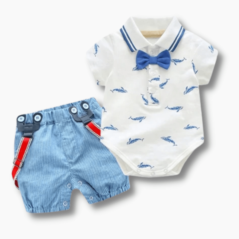 Boy's Clothing Shark Print Bodysuit Outfit