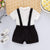 Boy's Clothing Short Sleeve Lapel Romper + Suspender Pants