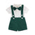 Boy's Clothing Short Sleeve Lapel Romper + Suspender Pants