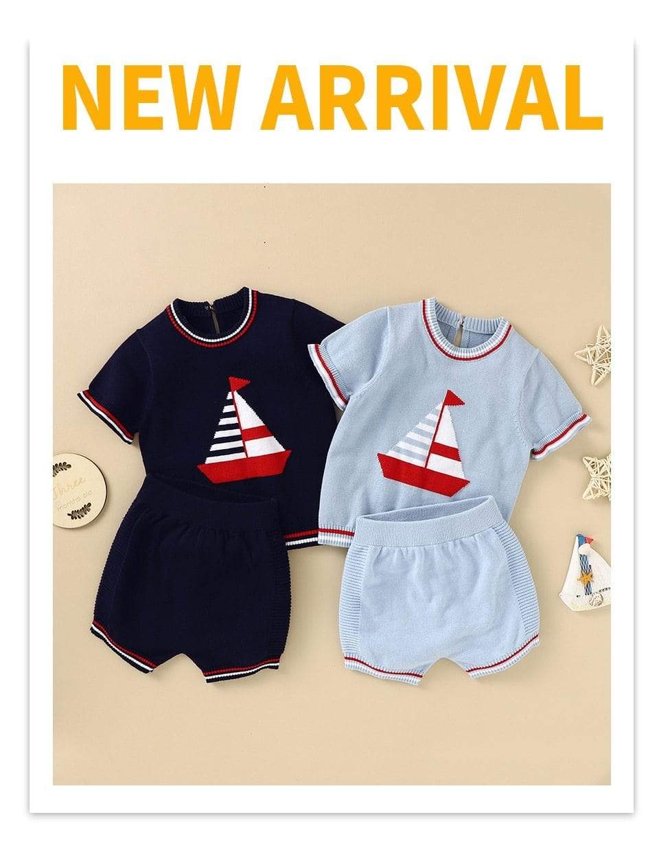 Boy's Clothing Short Sleeve Newborn Tee Tops + Bottoms 2pcs Outfits