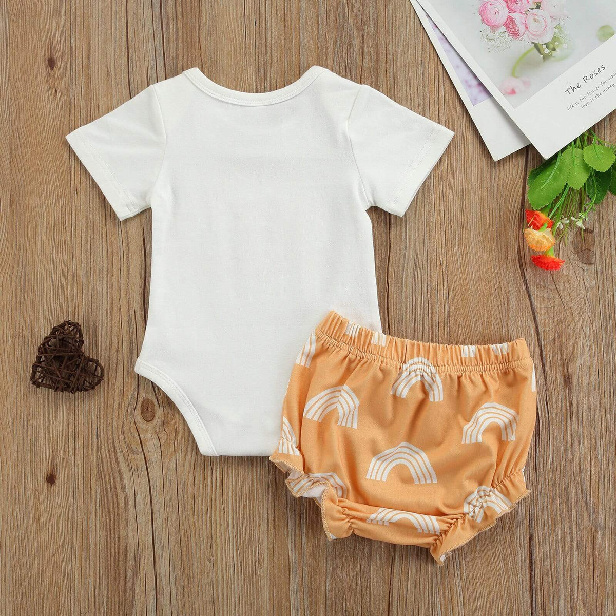 Girl's Clothing Short Sleeve Romper Rainbow Shorts