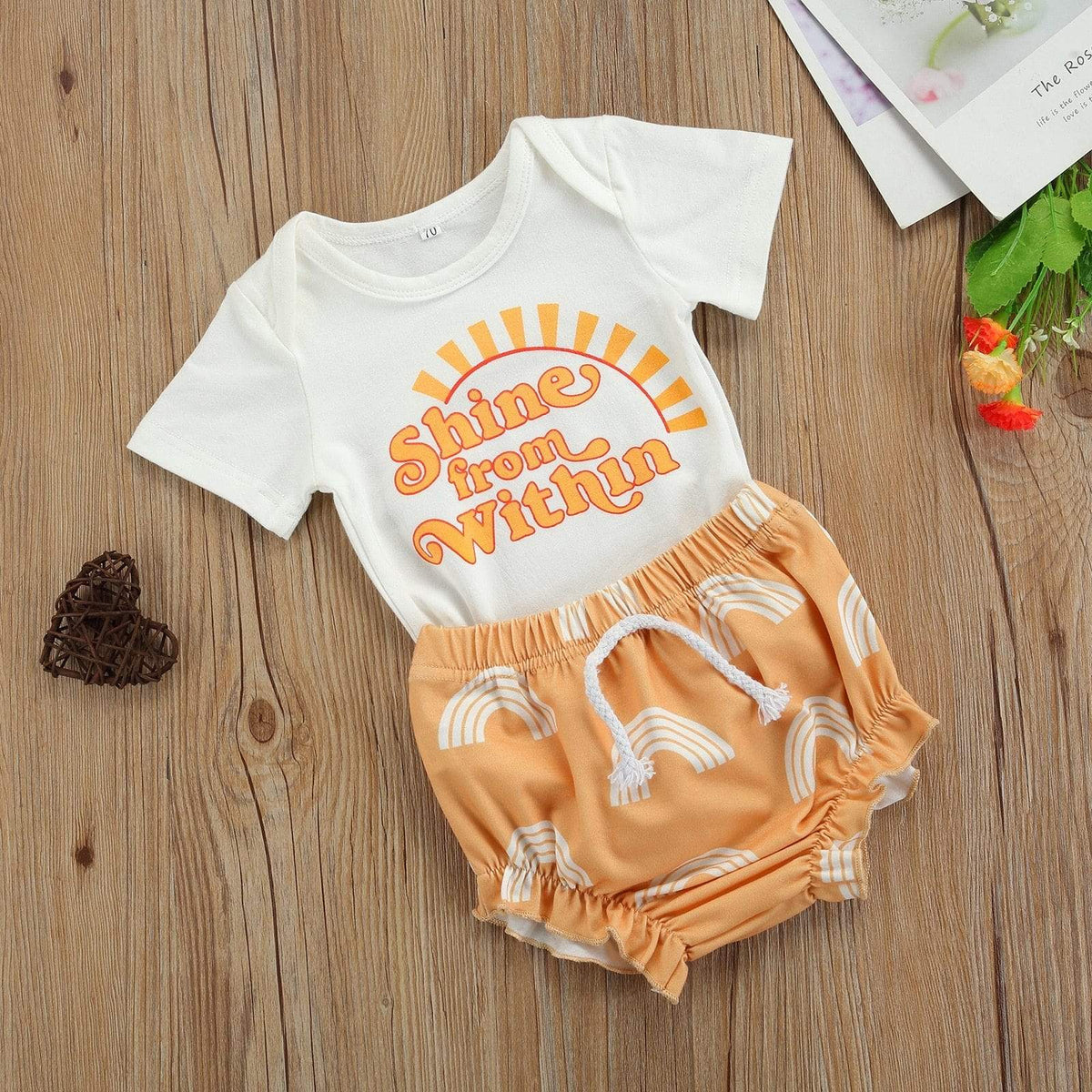 Girl's Clothing Short Sleeve Romper Rainbow Shorts