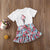 Girl's Clothing Short Sleeve Top T-shirt Ruffles Skirts Outfit