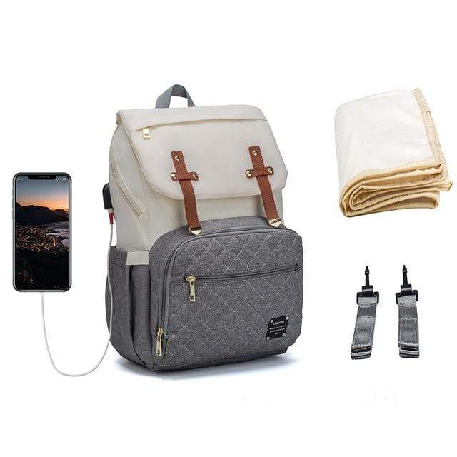 Style C white grey Baby Diaper Bag Backpack