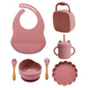 Accessories Leather powder Silicone Baby Plate Set