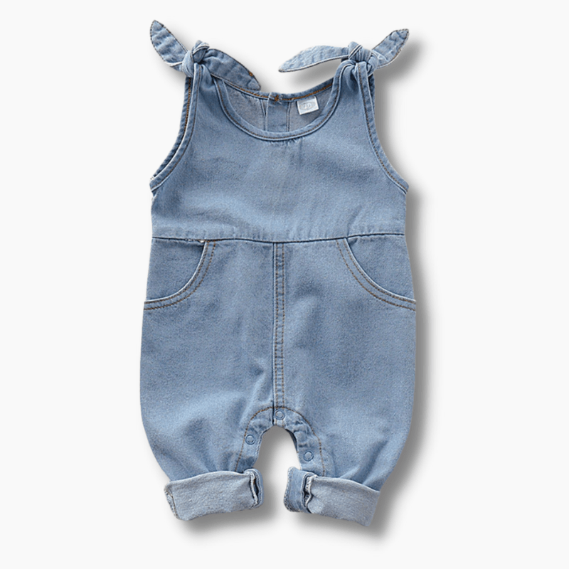 Girl's Clothing Sleeveless Denim Jumpsuit