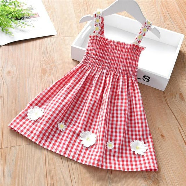 Sleeveless Gingham Dress Momorii