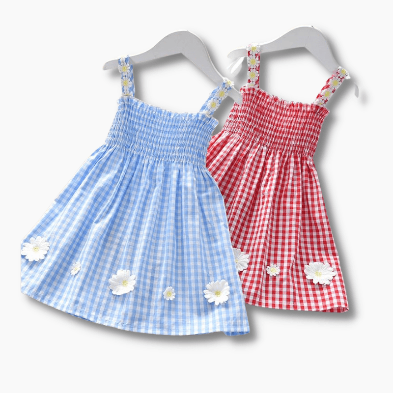 Girl&#39;s Clothing Sleeveless Gingham Dress