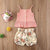 Girl's Clothing Pink / 12 to 18 Months Sleeveless Tops+Flower Shorts