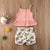 Girl's Clothing Pink 2 / 12 to 18 Months Sleeveless Tops+Flower Shorts