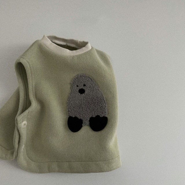 green / 3T Small Animals Pattern Waistcoat