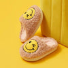 Pink / 180 Smiley Cartoon Cute Plush Kids Slippers