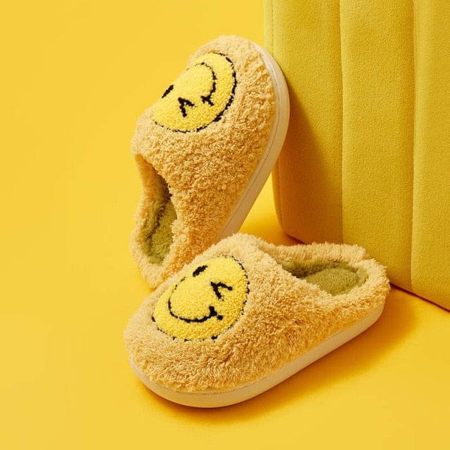 Smiley Cartoon Cute Plush Kids Slippers